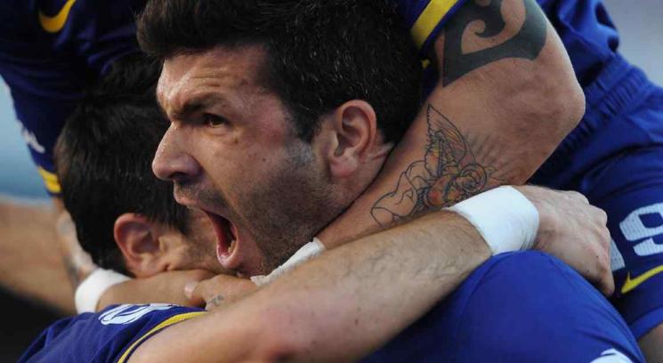 Boca le ganó a River con un gol de Gigliotti (Fotos: Télam y Fotobaires).